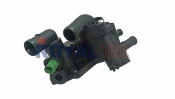 TERMOSTATO ROYALTEK VOLKSWAGEN FOX / SURAN / GOL TREND / VOYAGE / SAVEIRO / CUERPO PLASTICO / BULBO VERDE (4 PINES) - TEMPERATURA 87 --- OEM 032121111AP